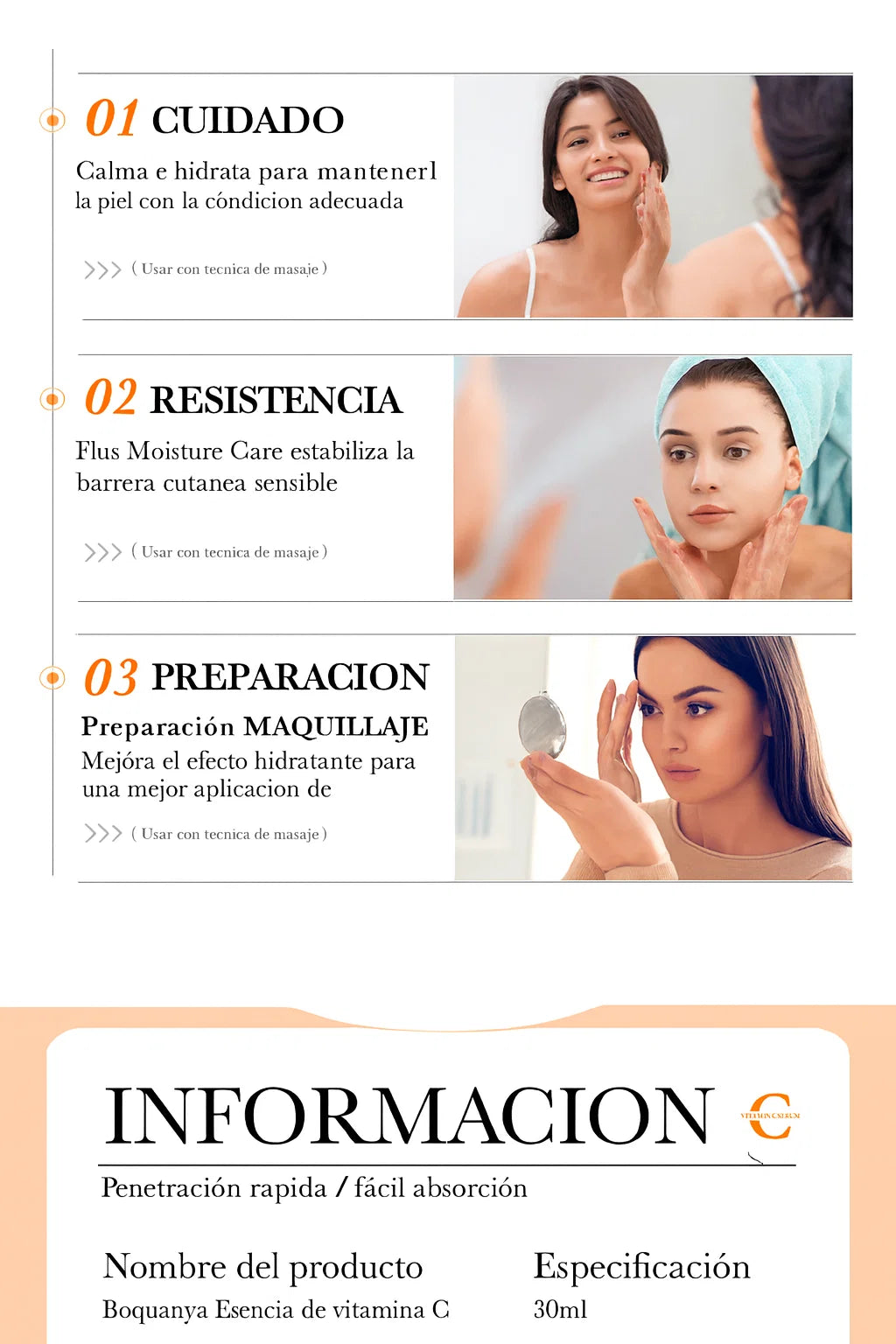 Sérum Facial Vitamina C - Hidratación y Luminosidad Antienvejecimiento